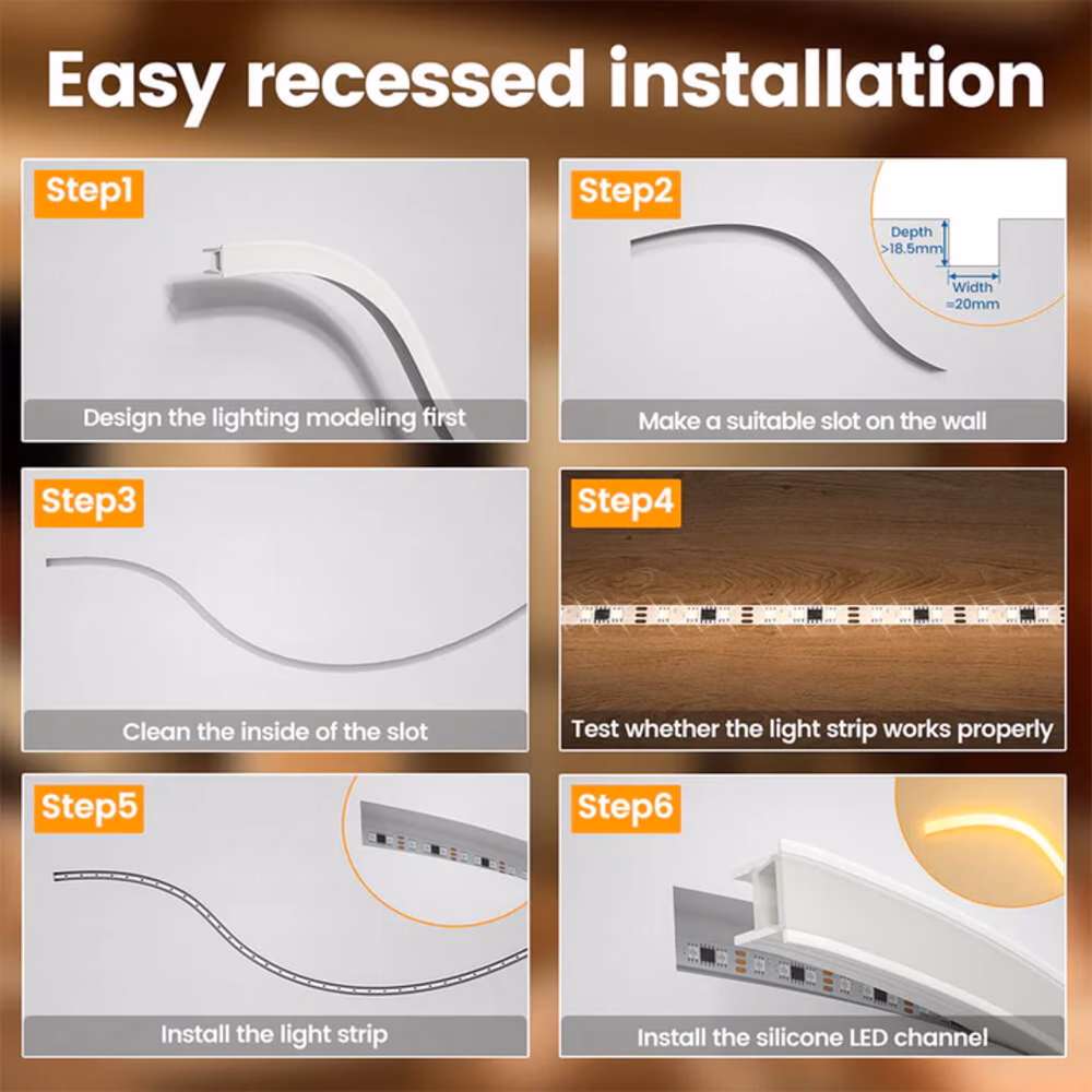 Flexible Silicone LED Strip Diffuser Cover With Flange - Image 6